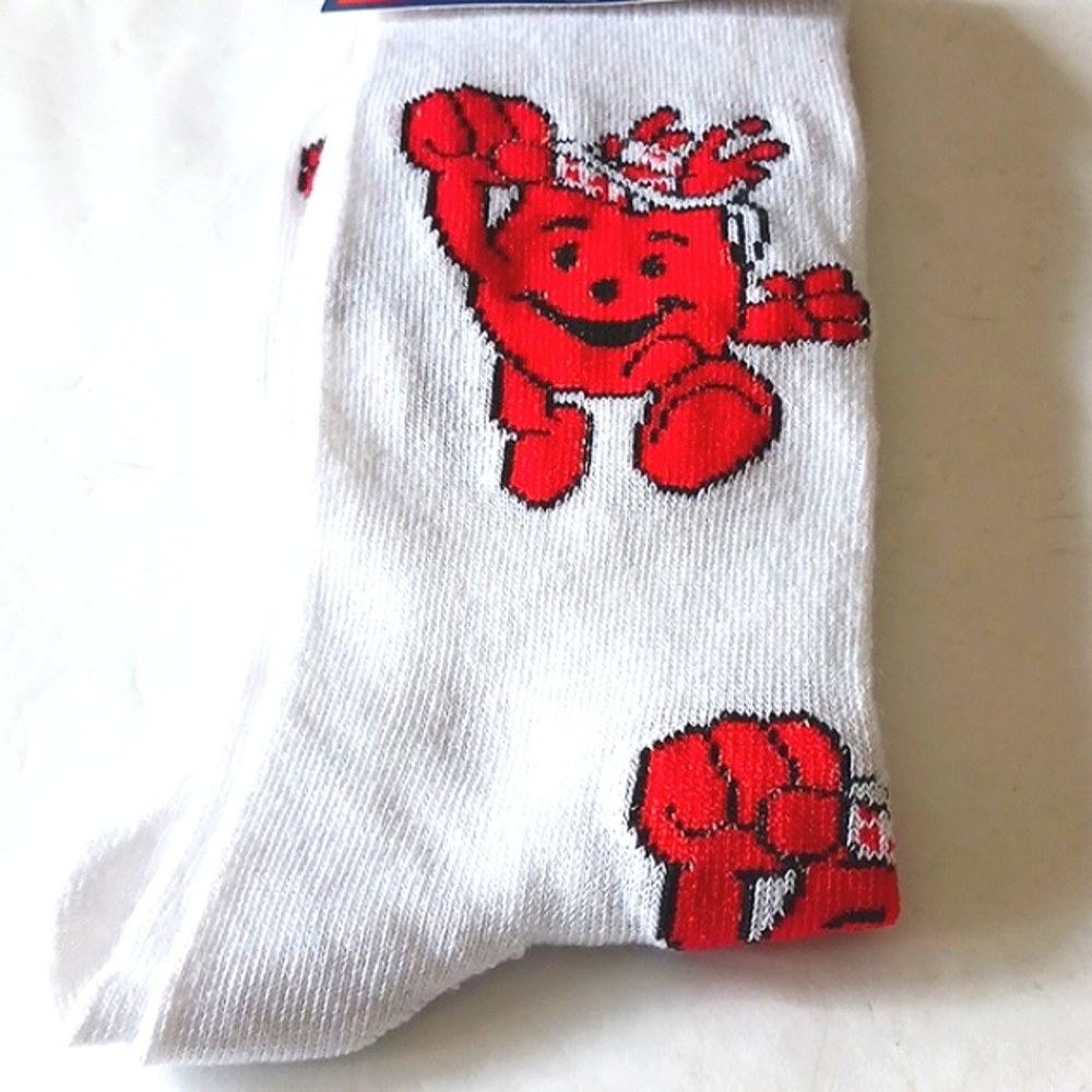 NWT Kool-Aid Novelty Red/White Crew Socks Men's Size 6-12 Unisex